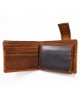 Vintage Genuine Leather 11 Card Slots Trifold Short Wallet For Men