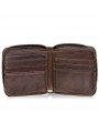 Genuine Leather Retro Multifunction Wallet Casual Coin Zipper Bags For Men