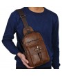 Men Vintage Genuine Leather Chest Bag Leisure Shoulder Bag