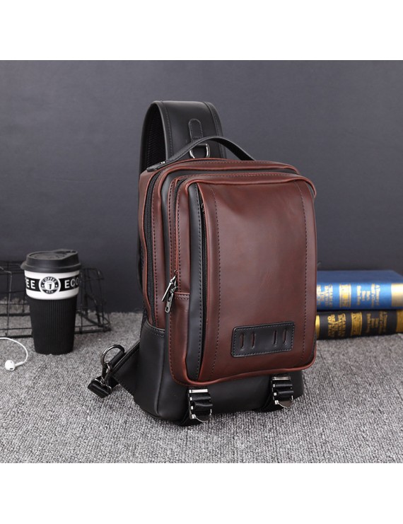 Large Capacity Vintage Casual Outdoor Sling Bag Chest Bag Crossbody Bag For Men