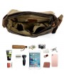 Vintage Canvas Genuine Leather Waterproof Shoulder Bag Messenger Bag Crossbody Bag For Men