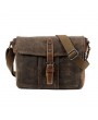 Vintage Canvas Genuine Leather Waterproof Shoulder Bag Messenger Bag Crossbody Bag For Men