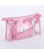 Women PVC Cosmetic Bag Three-Piece Package Crown Map Travel Wash Bag Solid Storage Bag