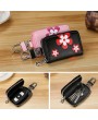 Women Floral PU Leather Car Key Holder Casual Storage Bag