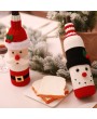 Christmas Santa Claus Knitting Red Wine Bottle Cover For Bar Xmas Snowman Bottle Bag