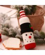 Christmas Santa Claus Knitting Red Wine Bottle Cover For Bar Xmas Snowman Bottle Bag