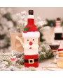 Christmas Santa Claus Knitting Red Wine Bottle Cover For Bar Xmas Snowman Bottle Bag