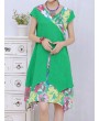 Floral Print Fake Two Piece Short Sleeve V-neck Dress For Women