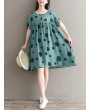 Polka Dots High Waist Vintage Short Sleeve Dresses