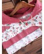 Vintage Floral Pocket Patch Hooded Corduroy Dress