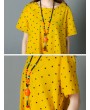 Loose Polka Dot Print Pockets Short Sleeve Vintage Dresses