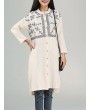 Vintage Embroidery Mandarin Collar Long Sleeve Women Dresses