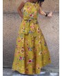 Vintage Sleeveless Floral Overhead Maxi Dress