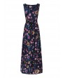 Vintage Sleeveless Floral Overhead Maxi Dress