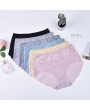 Seamless Ice Silk Lace Breathable Mid Waisted Panties