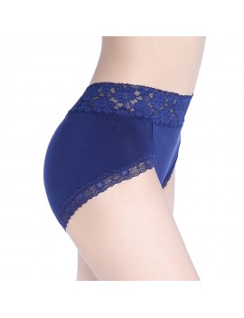 Plus Size High Waist Cotton Lace-trim Hip Lifting Panties