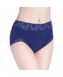 Plus Size High Waist Cotton Lace-trim Hip Lifting Panties