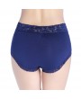 Plus Size High Waist Cotton Lace-trim Hip Lifting Panties