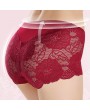 Lace-trim Flounces Hip-lifting Seamless Elastic Mid Waisted Panties