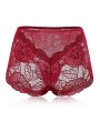 Lace-trim Flounces Hip-lifting Seamless Elastic Mid Waisted Panties