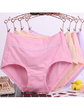 Plus Size 6XL Cotton Breathable Full Hip Mid Waisted Panties