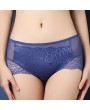 Lace Embroidered Breathable Seamfree Mid Waist Panties