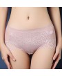 Lace Embroidered Breathable Seamfree Mid Waist Panties