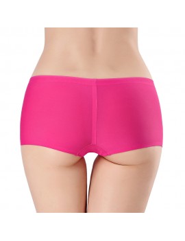 Women Ice Silk Seamless Cotton Crotch Boyshort Panties