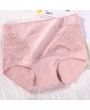 Plus Size High Waisted Cotton Lace Full Hip Panties