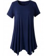 Casual Women Short Sleeve Irregular Hem Pure Color T-shirts