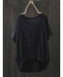 Irregular Short Sleeve Solid Color Loose T-shirt