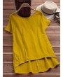 Solid Color Casual Round Neck Half Sleeve T-shirts For Women