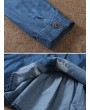 Casual Print Trun-down Collar Button Denim Shirt