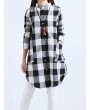 Women Long Sleeve Boyfriend Scottish Plaid Pockets Button Blouses