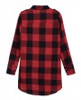 Women Long Sleeve Boyfriend Scottish Plaid Pockets Button Blouses