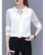 Chiffon Solid Color Long Sleeve Shirts