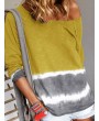 Strip Patchwork Long Sleeve O-neck Shirt For Women