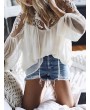 Sexy Perspective V-neck Long Sleeve Blouse