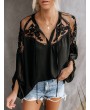 Sexy Perspective V-neck Long Sleeve Blouse