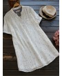 Vintage Printed V-Neck Long Short Sleeve Women Blouses