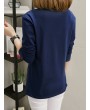 Solid Color O-neck Long Sleeve Casual Blouse