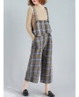 Plaid Print Wide Leg Spaghetti Straps Women Casual Romper