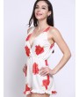 Women Sexy Floral Print Deep V Sleeveless Elastic Jumpsuits