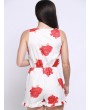 Women Sexy Floral Print Deep V Sleeveless Elastic Jumpsuits