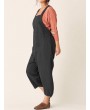 Bib Cargo Pocket Drawstring Overalls Jumpsuit