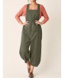 Bib Cargo Pocket Drawstring Overalls Jumpsuit