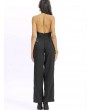 Women Casual Deep V Halter Backless Sleeveless Loose Jumpsuit