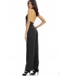 Women Casual Deep V Halter Backless Sleeveless Loose Jumpsuit