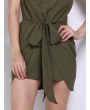 Women Sexy Deep V Camisole Bow Irregular Backless Jumpsuits