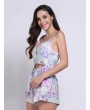 Women Floral Print Backless Cami Jumpsuit